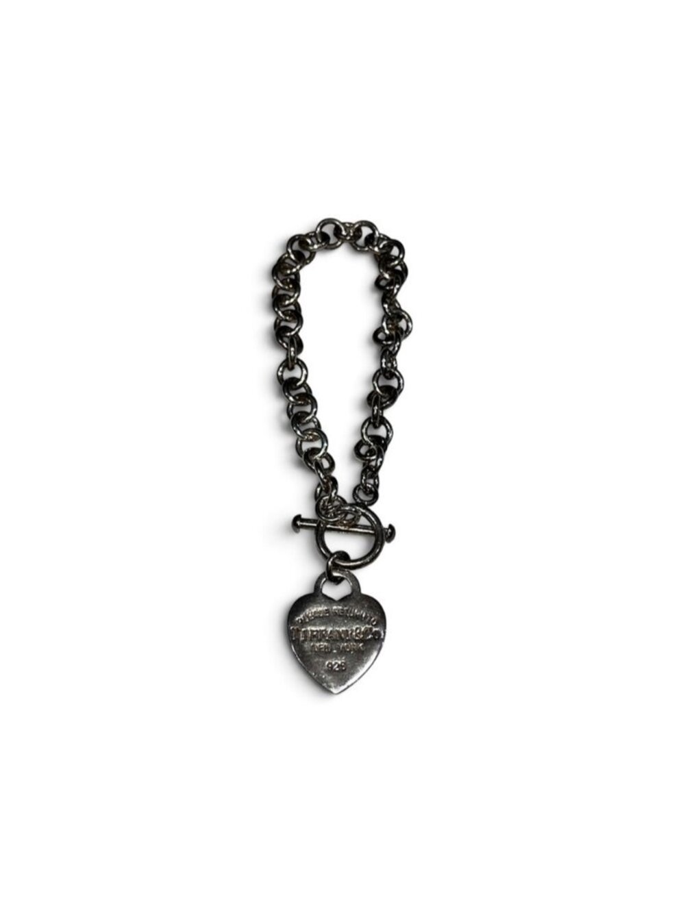 Tiffany @ Co. sterling silver toggle bracelet heart charm